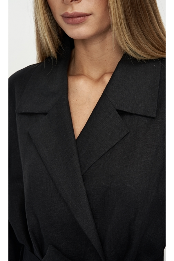 E 52130.58 Платье жен лен черный