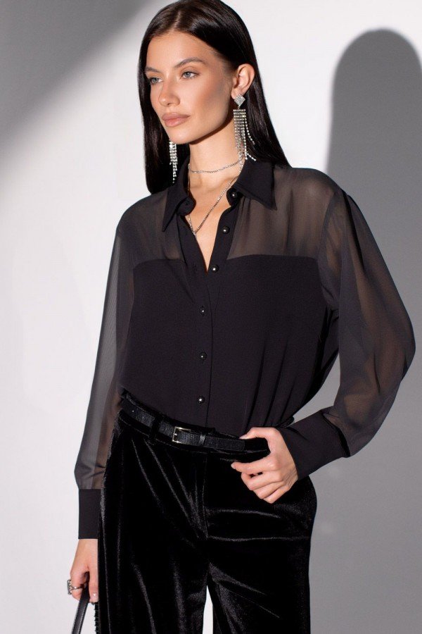 V W294.58 Блузка полупрозрачная черный