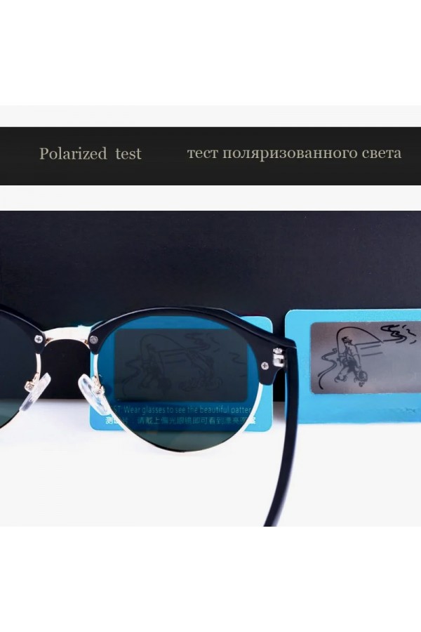 1506.44 Очки солнцезащитные круглые с зелеными линзами