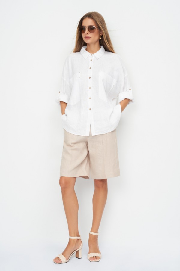 E 3435.50 Блузка женская лняная белый