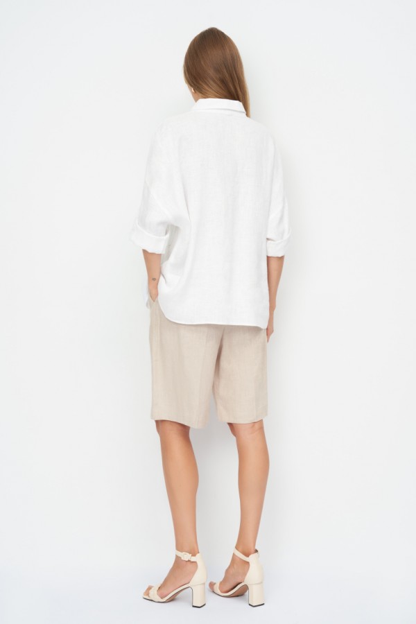 E 3435.50 Блузка женская лняная белый E 3435.50 Блузка женская лняная белый