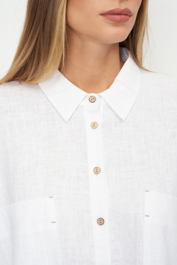 E 3435.50 Блузка женская лняная белый