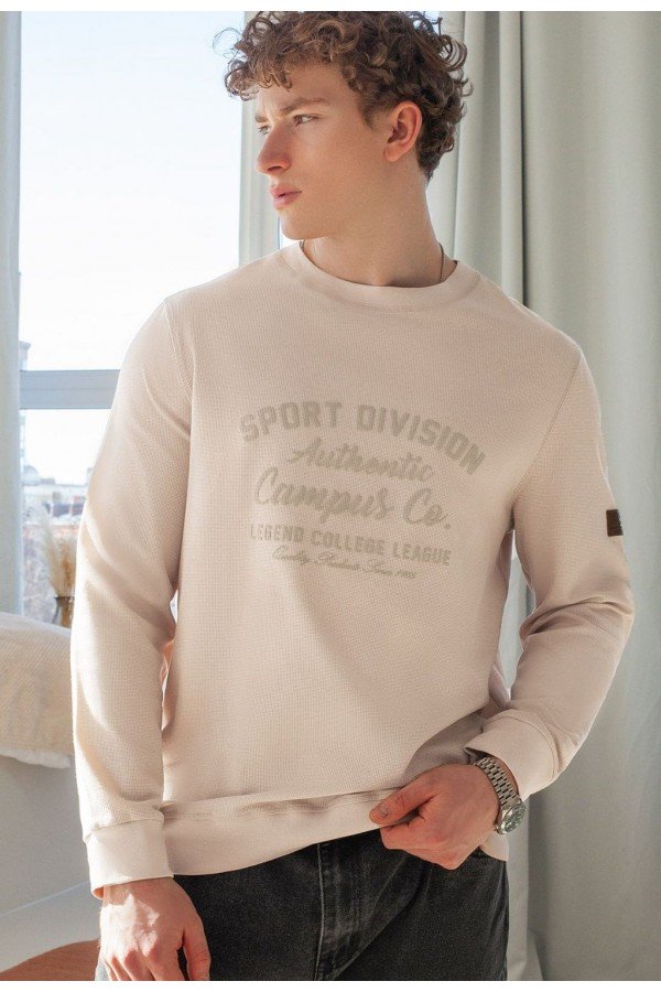 V M49027.12 Свитшот муж бежевый