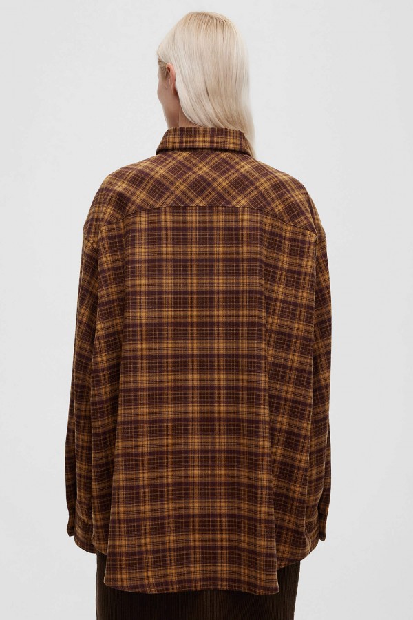 A 0164.11 Рубашка в клетку желто-коричневый