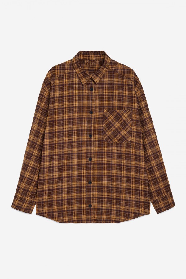 A 0164.11 Рубашка в клетку желто-коричневый