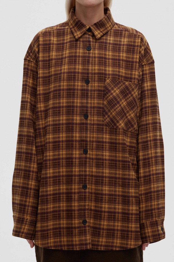A 0164.11 Рубашка в клетку желто-коричневый