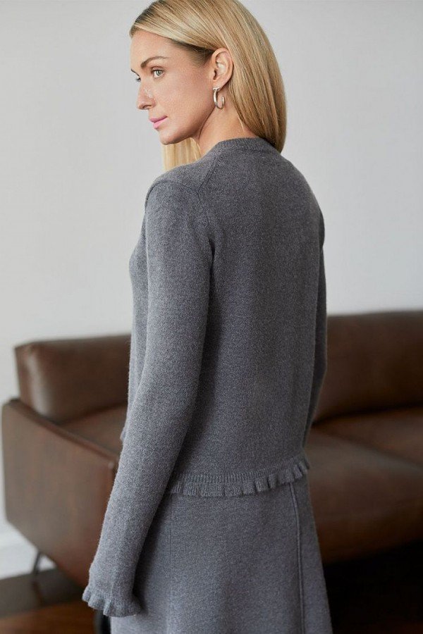 V W149.56 Кардиган жен темно-серый меланж