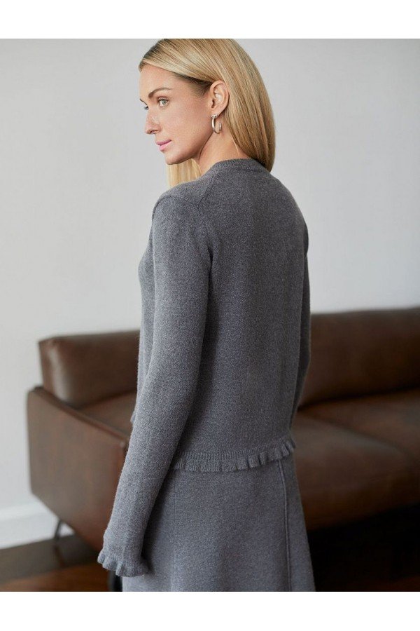 V W149.56 Кардиган жен темно-серый меланж
