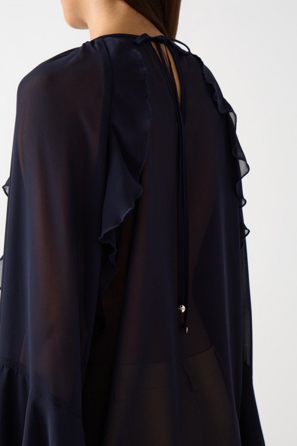 CS W250461.67 Блуза с воланами темно-синий