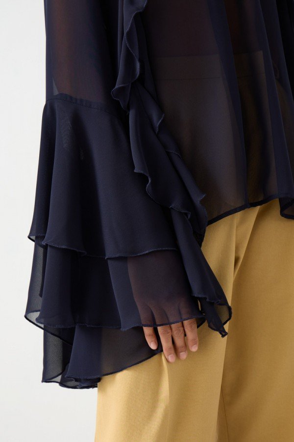 CS W250461.67 Блуза с воланами темно-синий