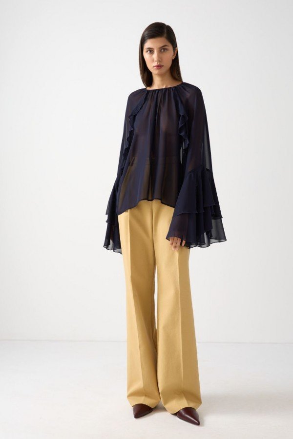 CS W250461.67 Блуза с воланами темно-синий