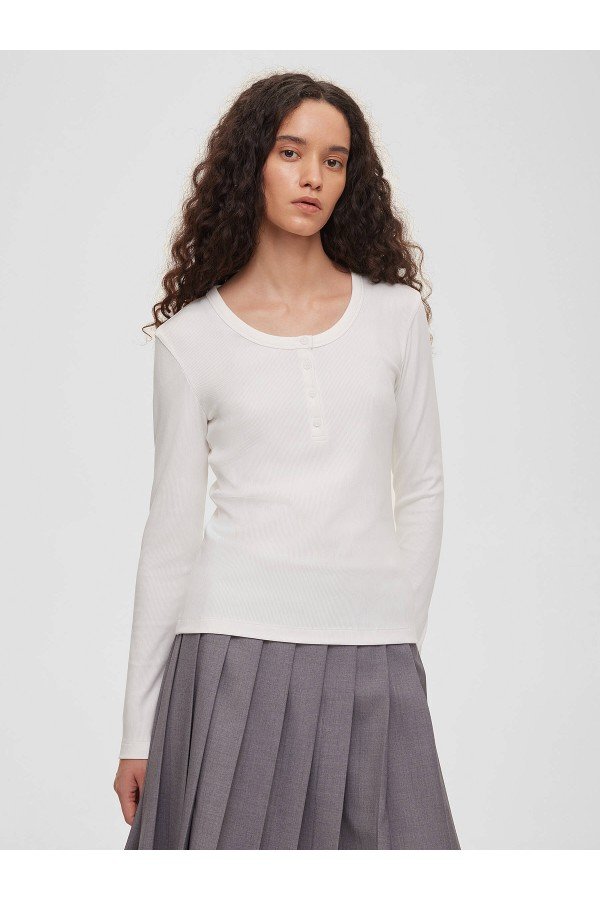 A 0155.50 Лонгслив на пуговицах, белый