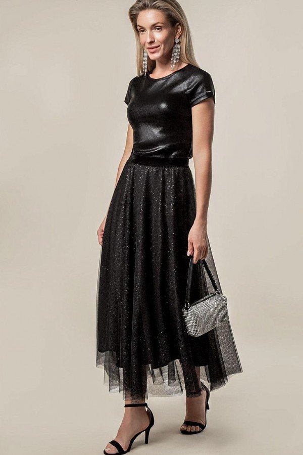 V W017.58 Футболка женская черный металлик V W017.58 Футболка женская черный металлик