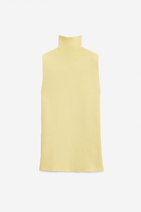 A 2240.11 Трикотажный топ с воротником стойка желтый A 2240.11 Трикотажный топ с воротником стойка желтый