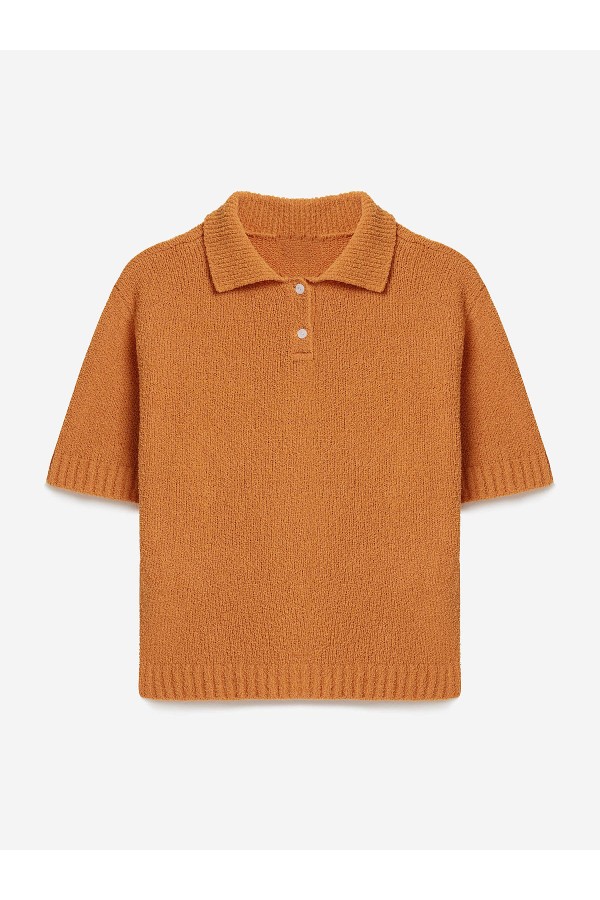 A 7172.22 Поло с коротким рукавом из хлопка букле оранжевый
