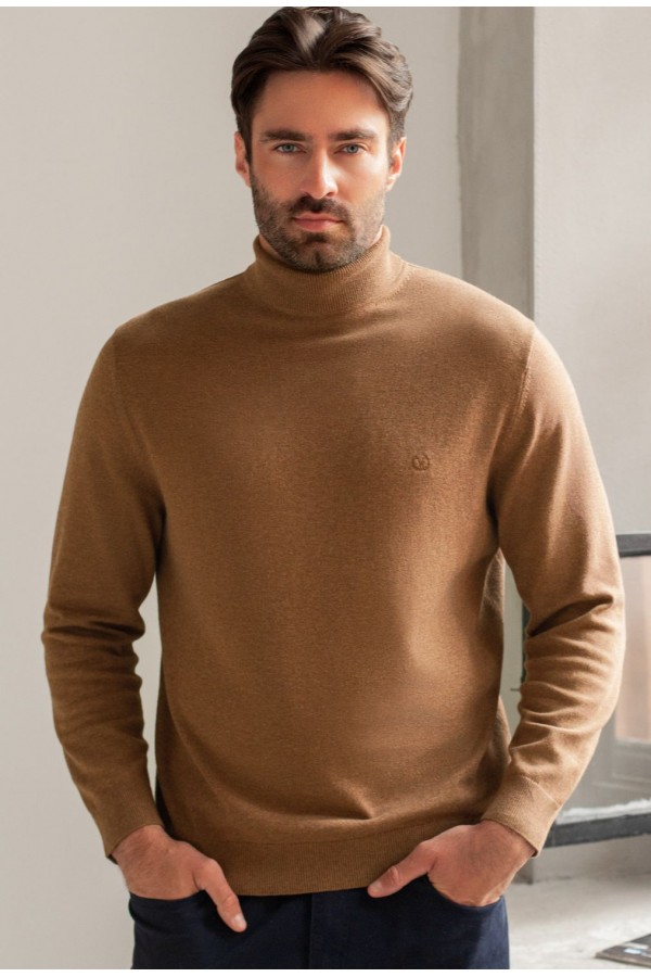 V M3400.16 Свитер муж коричневый меланж