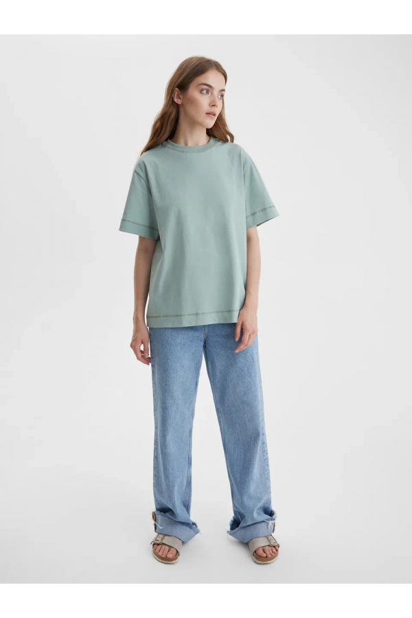 A 1814.42 Футболка оверсайз из плотного хлопка, Ментол