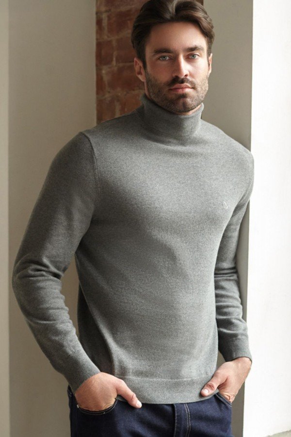 V M3400.57 Свитер муж серый меланж