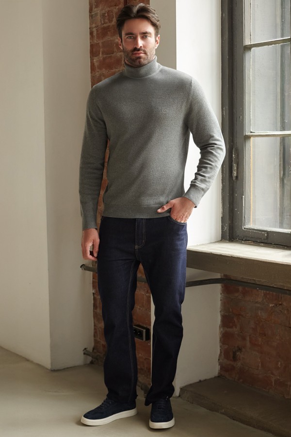 V M3400.57 Свитер муж серый меланж