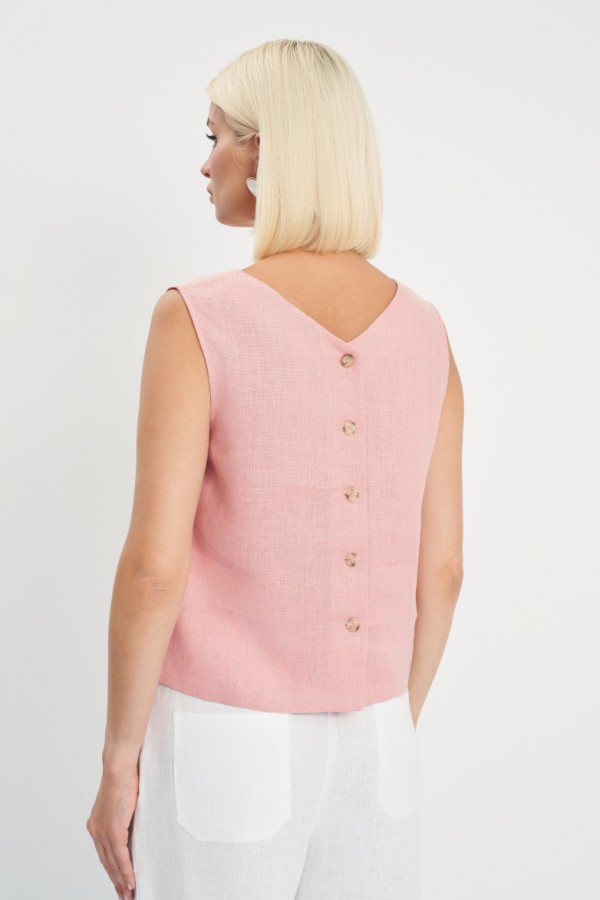 E 52117.72 Блузка женская лен розовый