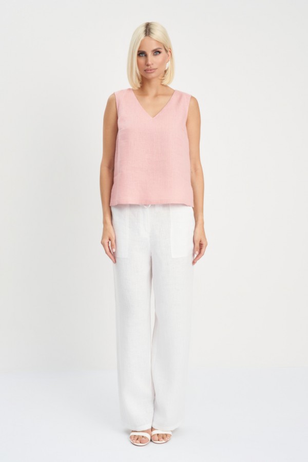 E 52117.72 Блузка женская лен розовый