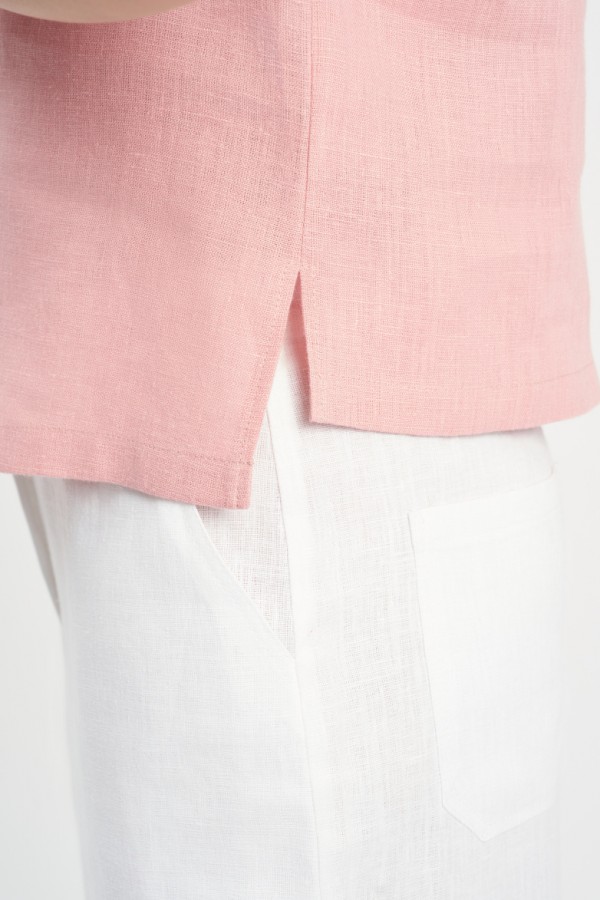 E 52117.72 Блузка женская лен розовый