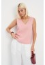 E 52117.72 Блузка женская лен розовый