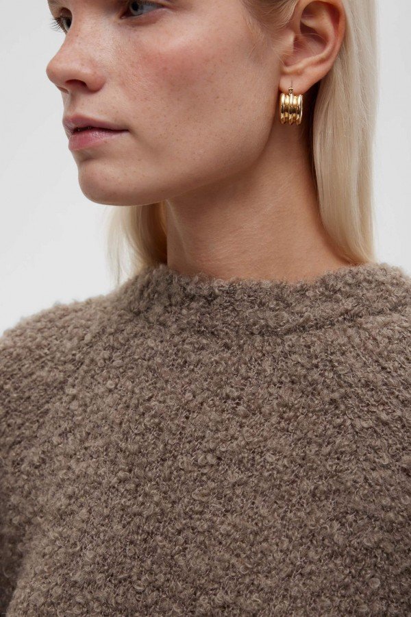 A 3175.12 Джемпер удлиненный букле из альпаки и шерсти бежевый