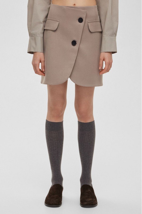 A 8028.51 Юбка мини серо-бежевый