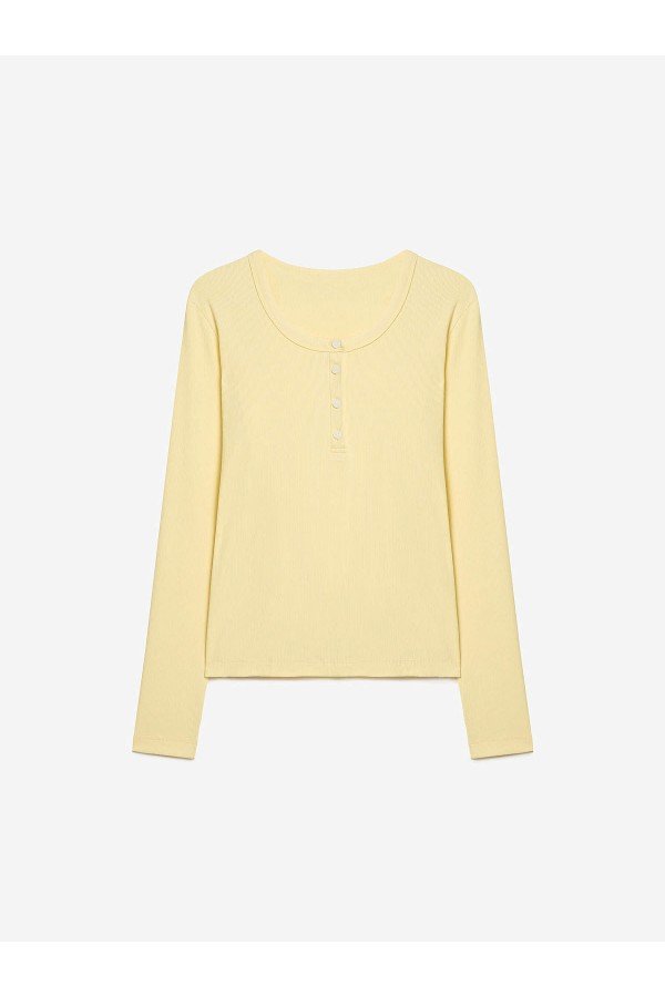 A 0155.11 Лонгслив на пуговицах, Жёлтый
