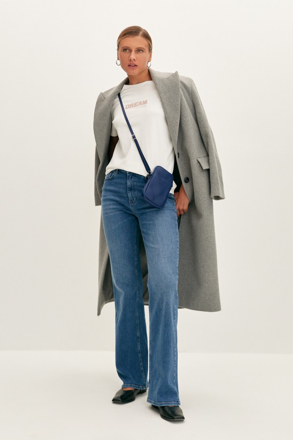 El W0154.34 Джинсы жен клеш голубой