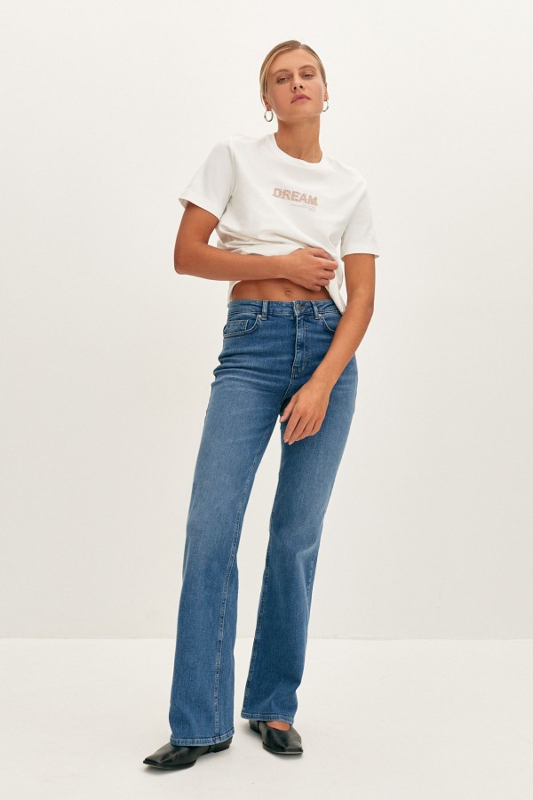 El W0154.34 Джинсы жен клеш голубой