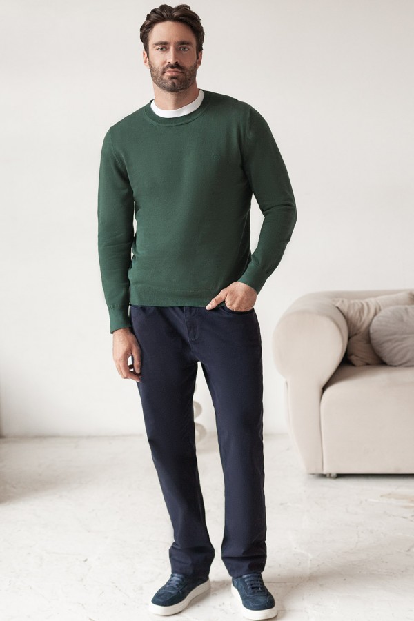 V M3914.44 Джемпер муж дымчатый зеленый