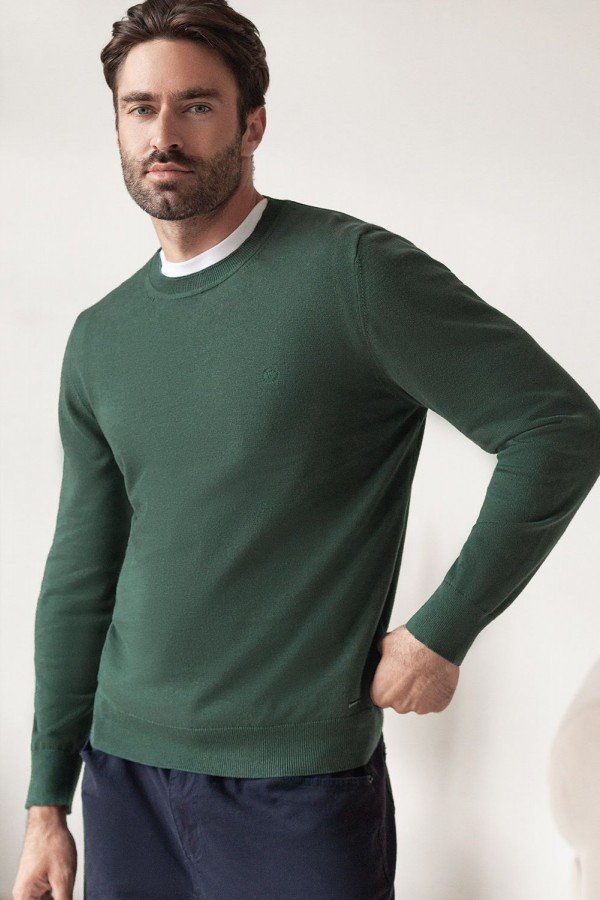 V M3914.44 Джемпер муж дымчатый зеленый