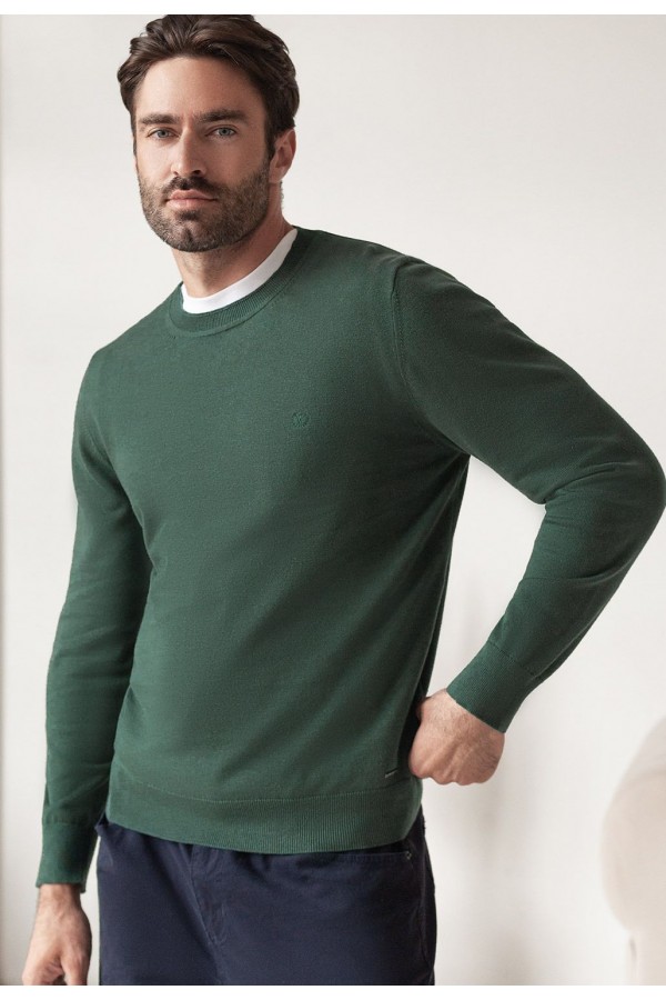 V M3914.44 Джемпер муж дымчатый зеленый