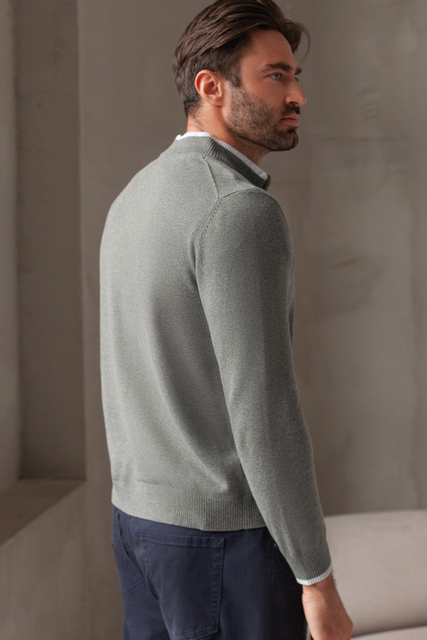 V M3100.57 Кардиган муж серый меланж