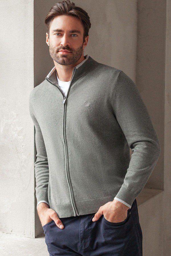 V M3100.57 Кардиган муж серый меланж