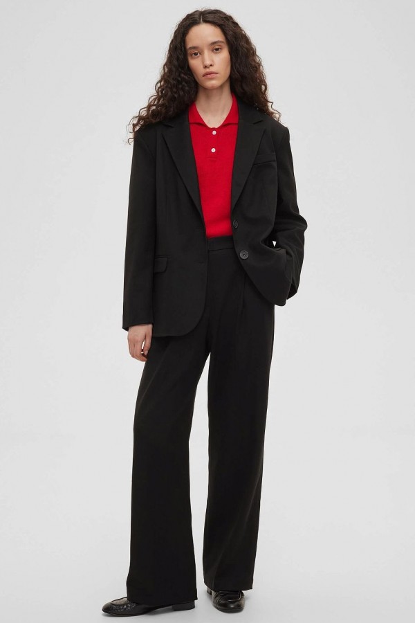 A 1502.58 Жакет свободного кроя однобортный черный