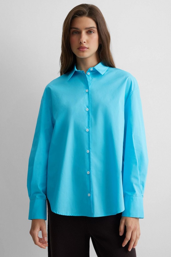 A 3716.32 Рубашка свободного кроя с защипами