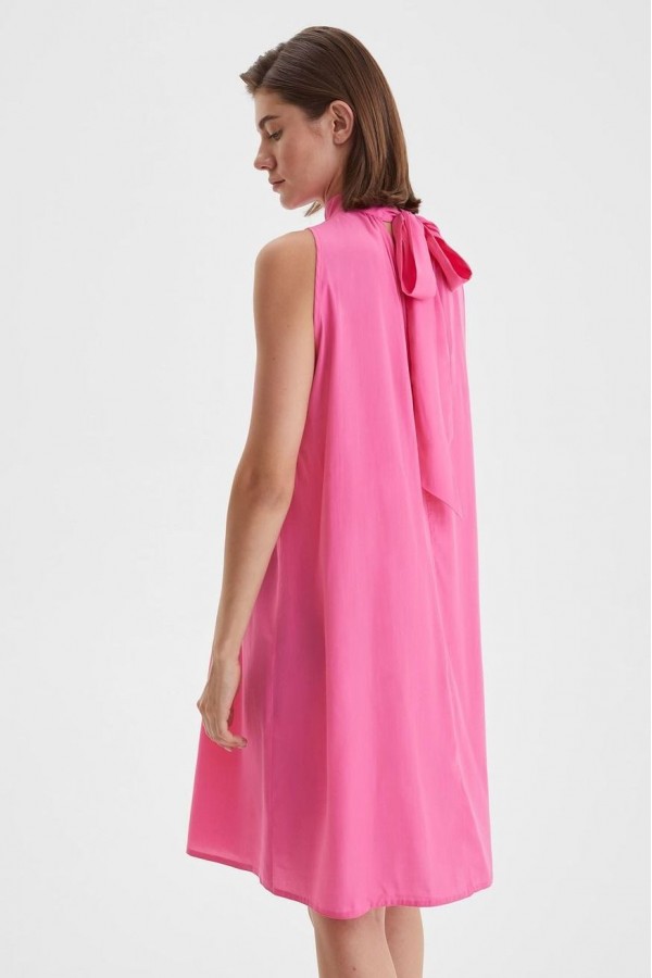 A 4017.99 Платье из летящей ткани с завязками фуксия