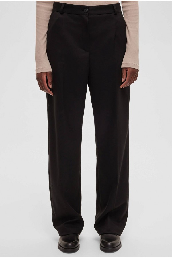 A 6502.58 Брюки прямого кроя с карманами, черный